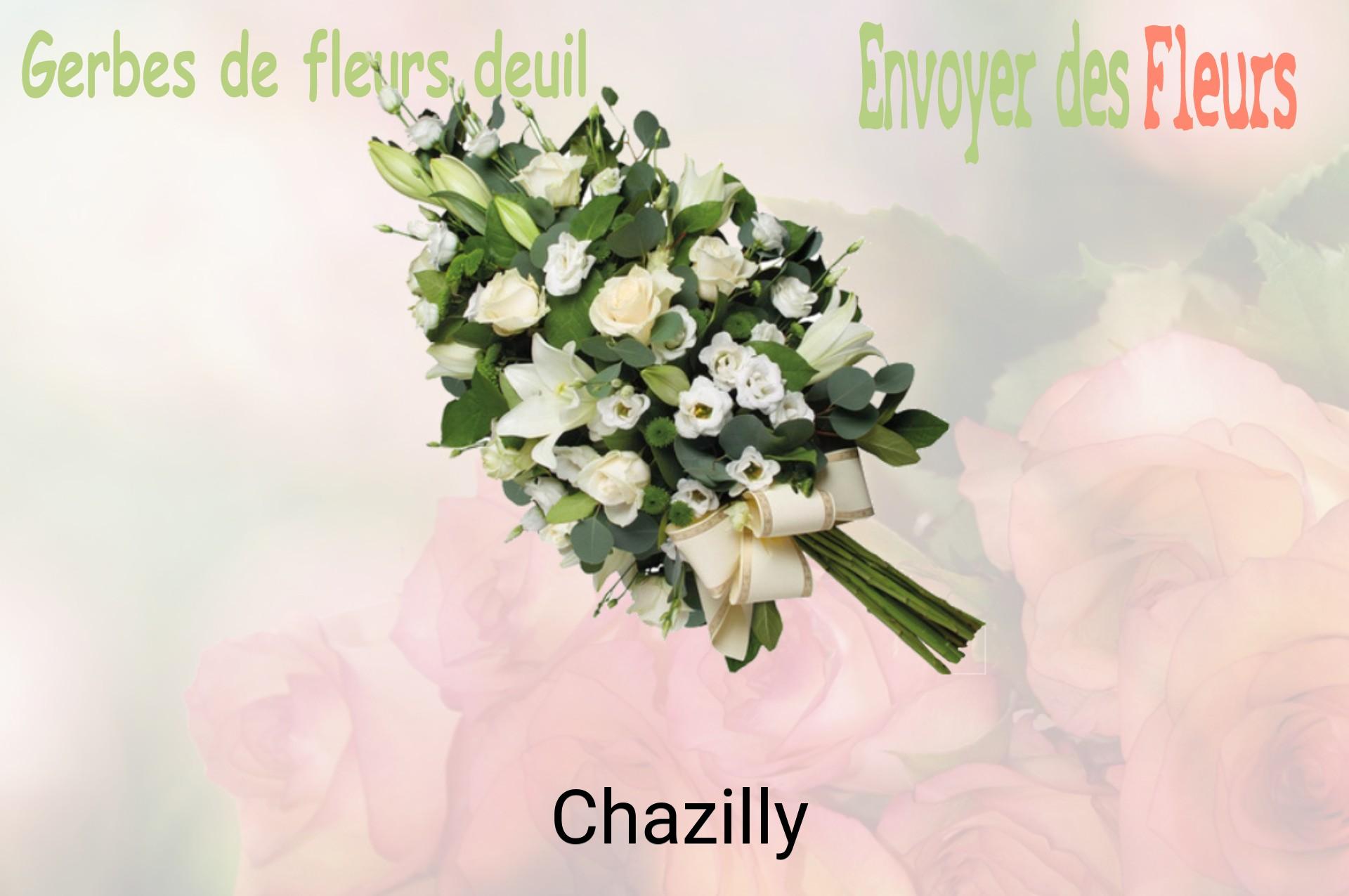 Gerbe de fleurs de deuil livrée à Chazilly